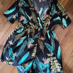 Tropical print romper